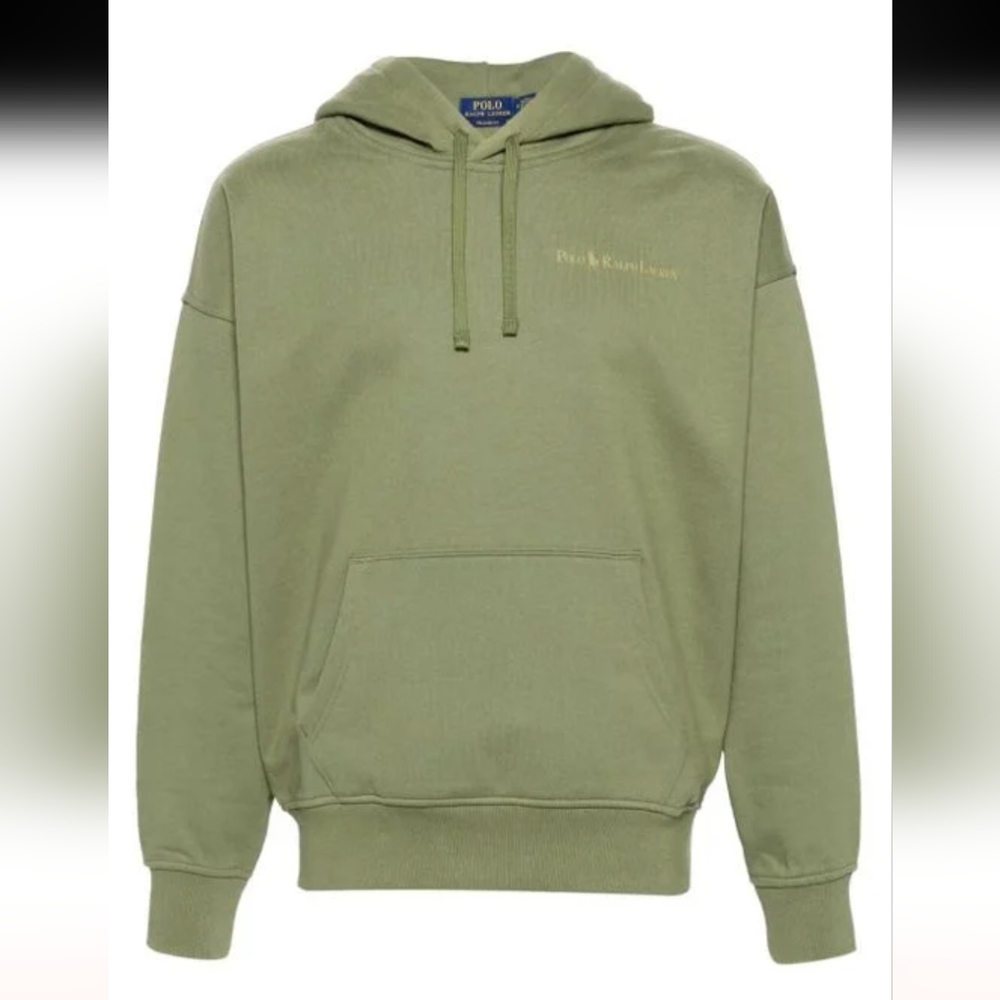 Polo Ralph Lauren Hooded Sweatshirt Green Boys Size Large 14-16 Logo Drawstring